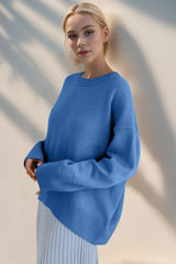 Round Neck Dropped Shoulder Sweater