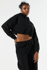 Fleece Cropped Hoodie