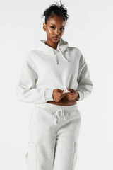 Fleece Cropped Hoodie