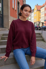 Round Neck Dropped Shoulder Sweater