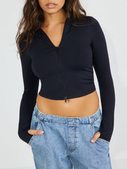 Zip Up Long Sleeve Active Top