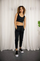 French Terry Cropped Tank and Joggers Set