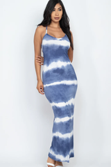 Stripe Tie-Dye Racerback Maxi Dress