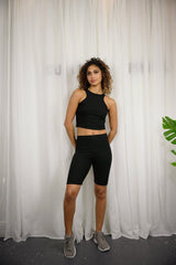 Forever Summer Ribbed Cropped Tank Top and Biker Shorts Set